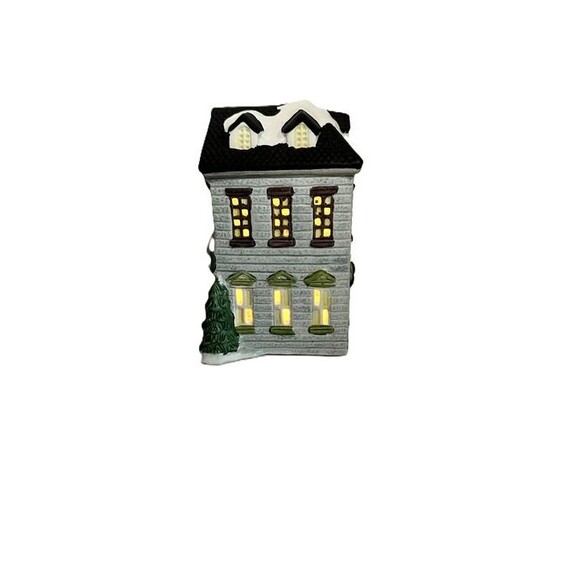 Dickens Collectibles Towne Series Lighted Bank Building w/ Box - Picture 4 of 5